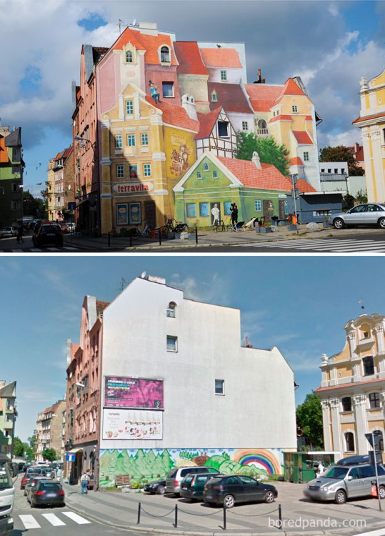 10 фото удивительного мира стрит-арта. До и после