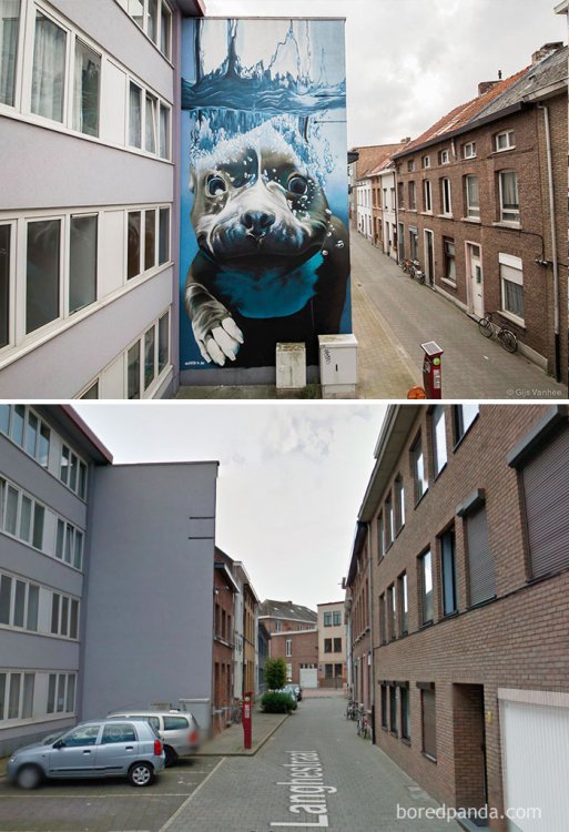 10 фото удивительного мира стрит-арта. До и после